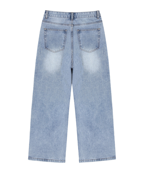 RANDOMOFF（ランダムオフ）の「BTB : WAVE WASHING JEANS [LIGHT BLUE CORE]（デニムパンツ・レディース・ライトブルー・X-SMALL/SMALL/MEDIUM/LARGE）」の5枚目の写真