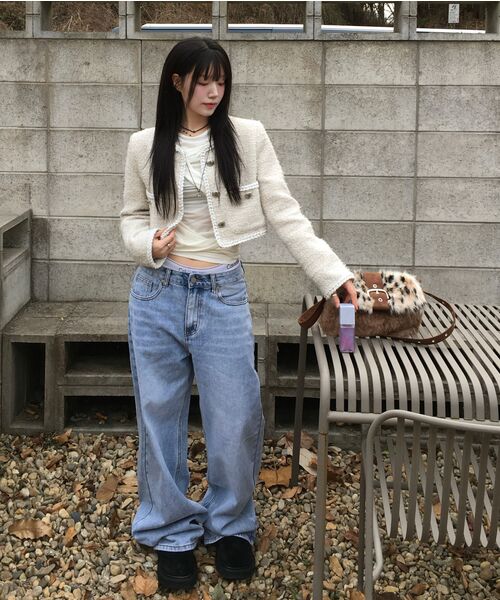 RANDOMOFF（ランダムオフ）の「BTB : WAVE WASHING JEANS [LIGHT BLUE CORE]（デニムパンツ・レディース・ライトブルー・X-SMALL/SMALL/MEDIUM/LARGE）」の2枚目の写真