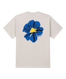 ブルーフラワー 半袖Tシャツ ベージュ