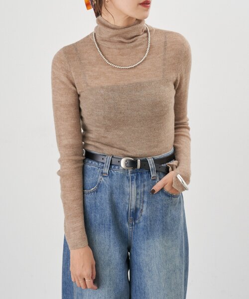 SHENERY（シーナリー）の「シアータートルニット（ニット/セーター・レディース・ブラック/オフホワイト/ベージュ・FREE）」の22枚目の写真