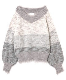 atmos pink | atmos pink Gradation Damage Knit Top / アトモス ピンク グラデーション ダメージ ニット(ニット/セーター)