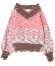 atmos pink | atmos pink Gradation Damage Knit Top / アトモス ピンク グラデーション ダメージ ニット(ニット/セーター)