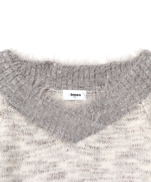 atmos pink（アトモスピンク）の「atmos pink Gradation Damage Knit Top / アトモス ピンク グラデーション ダメージ ニット（ニット/セーター・レディース・グレー/ピンク・FREE）」の3枚目の写真