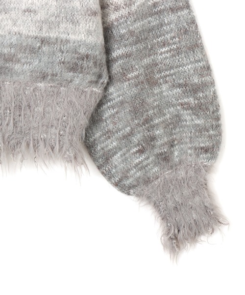 atmos pink（アトモスピンク）の「atmos pink Gradation Damage Knit Top / アトモス ピンク グラデーション ダメージ ニット（ニット/セーター・レディース・グレー/ピンク・FREE）」の5枚目の写真