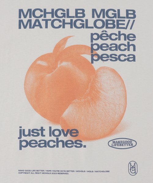 MATCHGLOBE(マッチグローブ)の「ピーチスオーバーサイズTシャツ(ベージュ)(Tシャツ/カットソー・レディース・その他・FREE)」の3枚目の写真