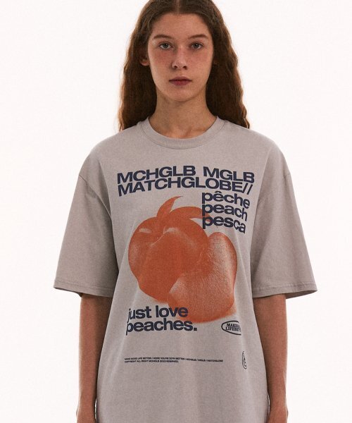 MATCHGLOBE(マッチグローブ)の「ピーチスオーバーサイズTシャツ(ベージュ)(Tシャツ/カットソー・レディース・その他・FREE)」の5枚目の写真