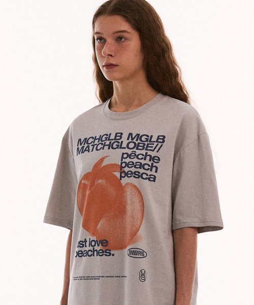 MATCHGLOBE(マッチグローブ)の「ピーチスオーバーサイズTシャツ(ベージュ)(Tシャツ/カットソー・レディース・その他・FREE)」の6枚目の写真