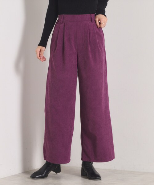 ITS'DEMO（イッツデモ）の「【洗濯機OK／ウエストゴム】コーデュロイワイドパンツ（その他パンツ・レディース・パープル系/チャコールグレー/アイボリー・00）」の3枚目の写真