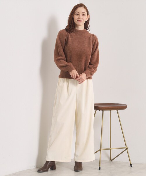 ITS'DEMO（イッツデモ）の「【洗濯機OK／ウエストゴム】コーデュロイワイドパンツ（その他パンツ・レディース・パープル系/チャコールグレー/アイボリー・00）」の5枚目の写真