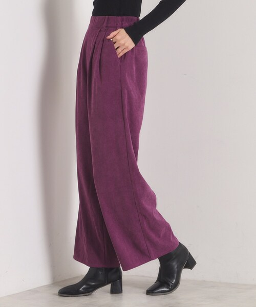 ITS'DEMO（イッツデモ）の「【洗濯機OK／ウエストゴム】コーデュロイワイドパンツ（その他パンツ・レディース・パープル系/チャコールグレー/アイボリー・00）」の12枚目の写真