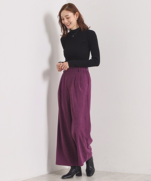 ITS'DEMO（イッツデモ）の「【洗濯機OK／ウエストゴム】コーデュロイワイドパンツ（その他パンツ・レディース・パープル系/チャコールグレー/アイボリー・00）」の13枚目の写真