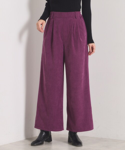 ITS'DEMO（イッツデモ）の「【洗濯機OK／ウエストゴム】コーデュロイワイドパンツ（その他パンツ・レディース・パープル系/チャコールグレー/アイボリー・00）」の16枚目の写真