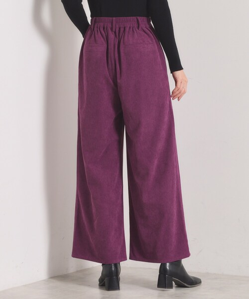 ITS'DEMO（イッツデモ）の「【洗濯機OK／ウエストゴム】コーデュロイワイドパンツ（その他パンツ・レディース・パープル系/チャコールグレー/アイボリー・00）」の18枚目の写真