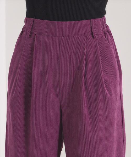 ITS'DEMO（イッツデモ）の「【洗濯機OK／ウエストゴム】コーデュロイワイドパンツ（その他パンツ・レディース・パープル系/チャコールグレー/アイボリー・00）」の19枚目の写真