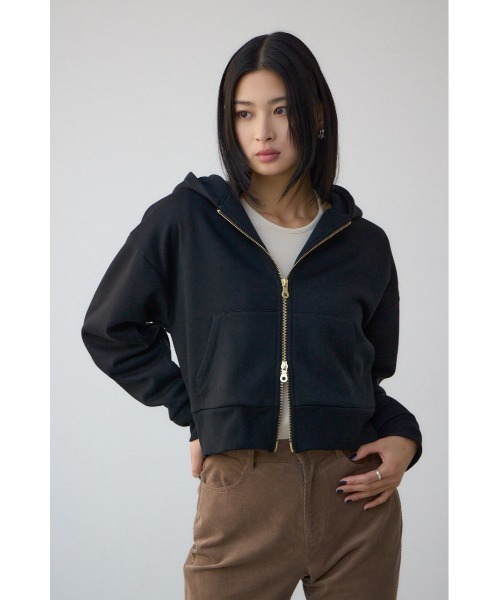 AZUL by moussy(アズールバイマウジー)の「裏起毛Wジップアップフーディー(パーカー・レディース・ブラウン/グレー×ホワイト/ブラック・MEDIUM/SMALL)」の6枚目の写真