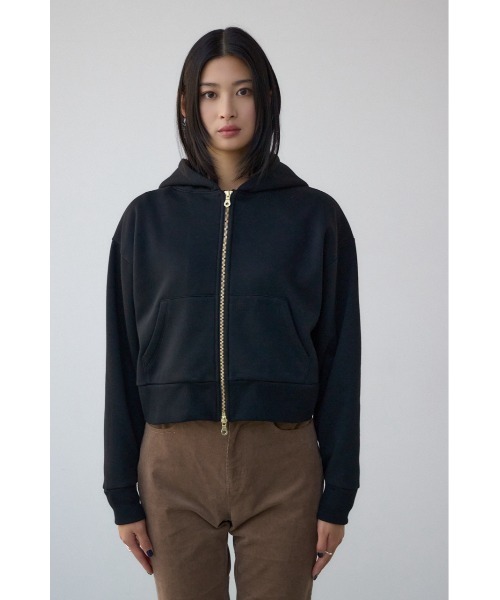 AZUL by moussy(アズールバイマウジー)の「裏起毛Wジップアップフーディー(パーカー・レディース・ブラウン/グレー×ホワイト/ブラック・MEDIUM/SMALL)」の8枚目の写真