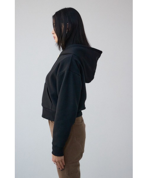 AZUL by moussy(アズールバイマウジー)の「裏起毛Wジップアップフーディー(パーカー・レディース・ブラウン/グレー×ホワイト/ブラック・MEDIUM/SMALL)」の9枚目の写真