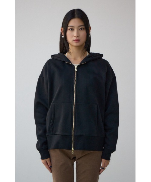 AZUL by moussy(アズールバイマウジー)の「裏起毛Wジップアップフーディー(パーカー・レディース・ブラウン/グレー×ホワイト/ブラック・MEDIUM/SMALL)」の18枚目の写真