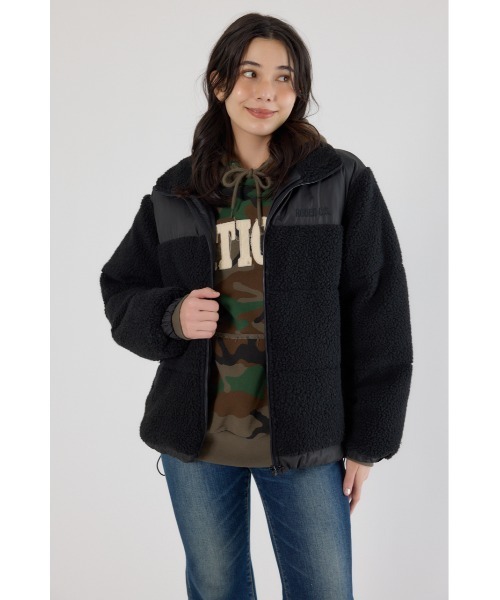 RODEO CROWNS WIDE BOWL（ロデオクラウンズワイドボウル）の「切り替えボアロゴジャケット（その他アウター・レディース・オフホワイト/カーキ/ブラック/ブラック系その他・FREE）」の11枚目の写真