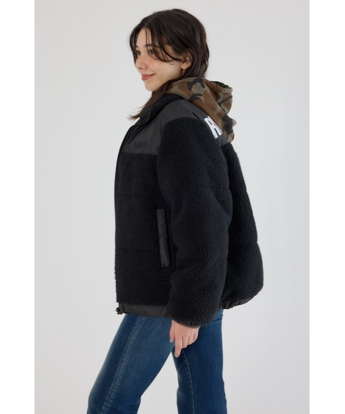 RODEO CROWNS WIDE BOWL（ロデオクラウンズワイドボウル）の「切り替えボアロゴジャケット（その他アウター・レディース・オフホワイト/カーキ/ブラック/ブラック系その他・FREE）」の13枚目の写真