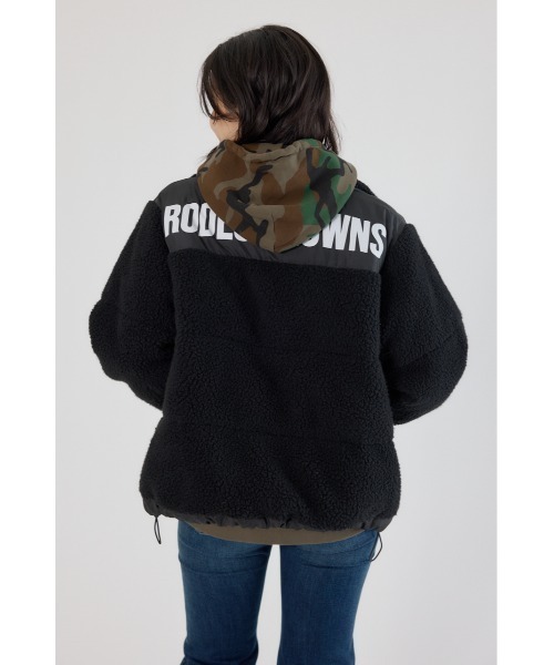 RODEO CROWNS WIDE BOWL（ロデオクラウンズワイドボウル）の「切り替えボアロゴジャケット（その他アウター・レディース・オフホワイト/カーキ/ブラック/ブラック系その他・FREE）」の14枚目の写真