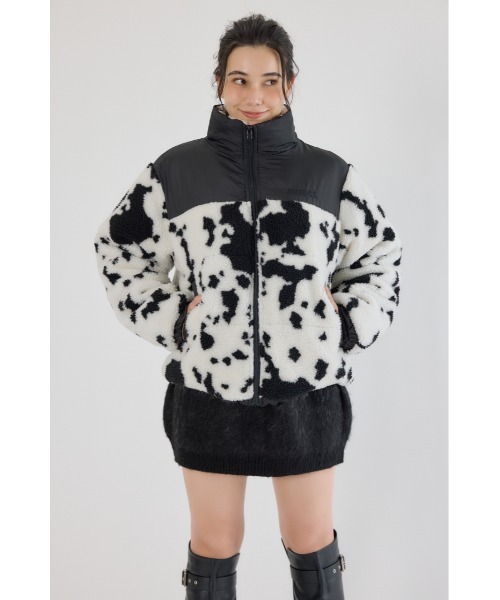 RODEO CROWNS WIDE BOWL（ロデオクラウンズワイドボウル）の「切り替えボアロゴジャケット（その他アウター・レディース・オフホワイト/カーキ/ブラック/ブラック系その他・FREE）」の18枚目の写真