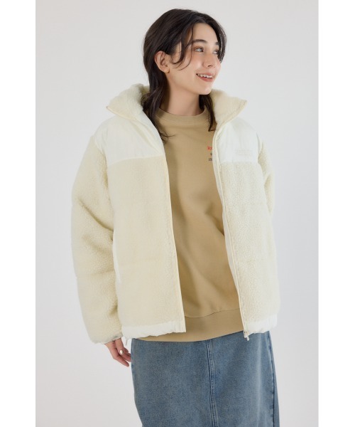 RODEO CROWNS WIDE BOWL（ロデオクラウンズワイドボウル）の「切り替えボアロゴジャケット（その他アウター・レディース・オフホワイト/カーキ/ブラック/ブラック系その他・FREE）」の5枚目の写真