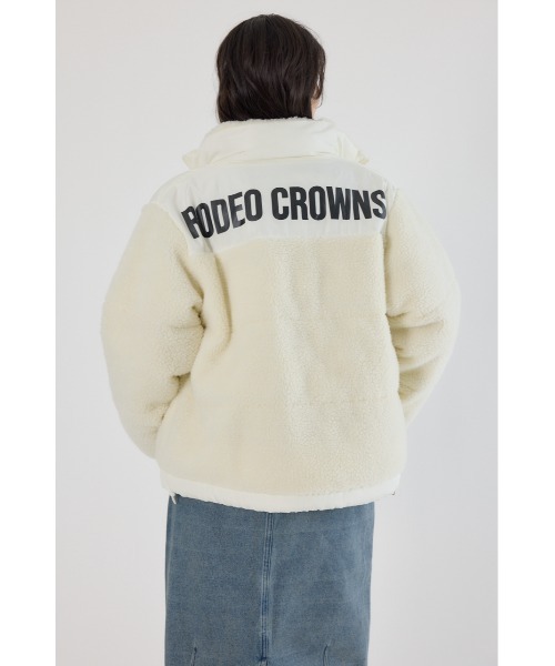 RODEO CROWNS WIDE BOWL（ロデオクラウンズワイドボウル）の「切り替えボアロゴジャケット（その他アウター・レディース・オフホワイト/カーキ/ブラック/ブラック系その他・FREE）」の8枚目の写真