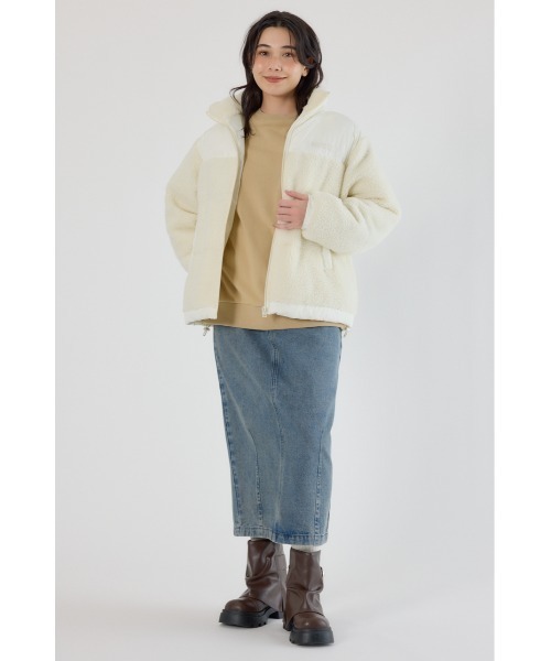 RODEO CROWNS WIDE BOWL（ロデオクラウンズワイドボウル）の「切り替えボアロゴジャケット（その他アウター・レディース・オフホワイト/カーキ/ブラック/ブラック系その他・FREE）」の9枚目の写真