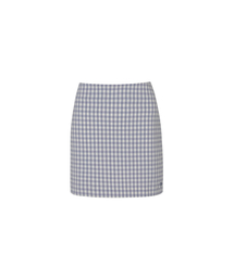 GINGHAM CHECK SKIRT W/INNER PANTS_Grey