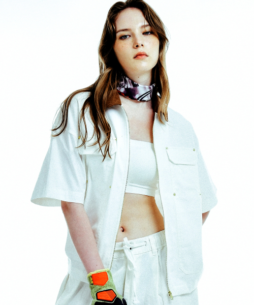 COME（シーオーエムイー）の「[UNISEX] C.O.M.E Mechanic Short Sleeve Work Jacket (White)（その他アウター・レディース・その他・1(M)/2(L)）」の3枚目の写真