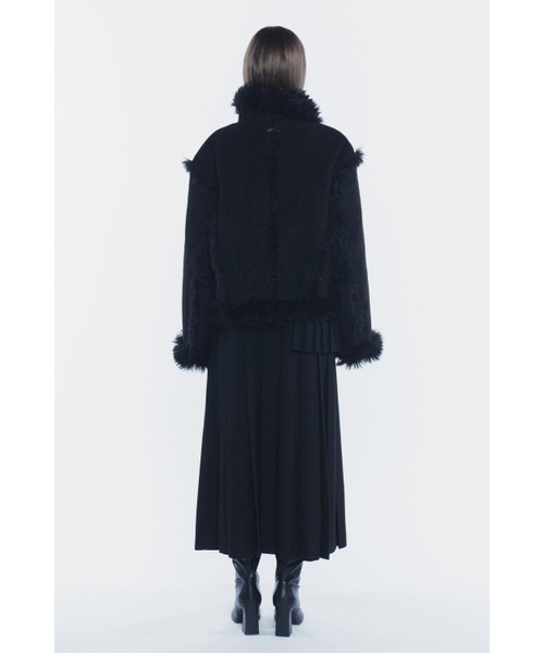 PAIN OR PLEASURE(ペインオアプレジャー)の「LUNA BELTED SHEARLING JACKET black(ムートンコート・レディース・その他・ONE SIZE)」の3枚目の写真