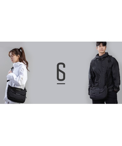 emonique(エモニーク)の「UNION6 クロスバッグ WIDE6 Crossbag(ショルダーバッグ・メンズ・ブラック/グレー・FREE)」の6枚目の写真