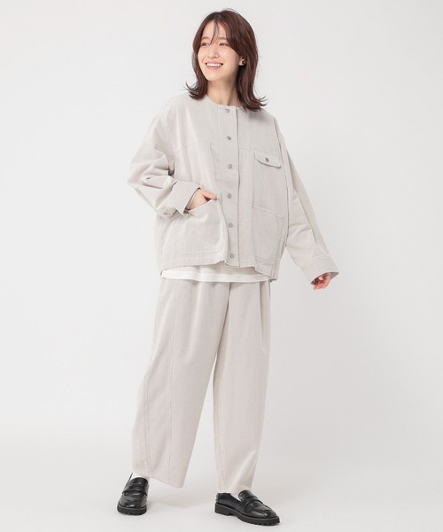 studio CLIP（スタディオクリップ）の「先染めコーデュロイパンツ[プチサイズあり]（その他パンツ・レディース・グレー/サックスブルー/ライトグレー・PF/FREE）」の7枚目の写真