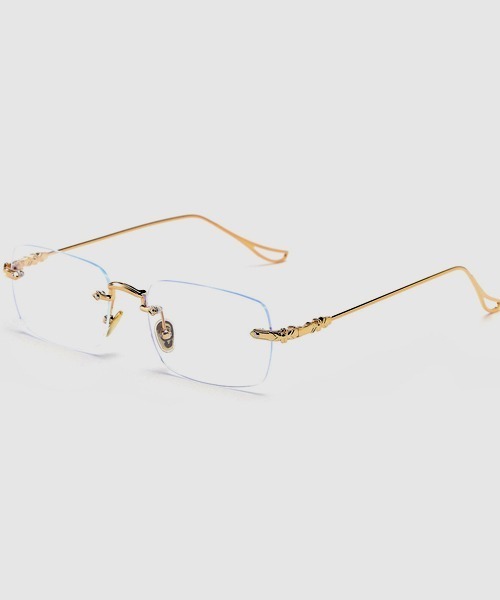 urge select】Y2K リムレス クリアレンズ 伊達メガネ【スクエア