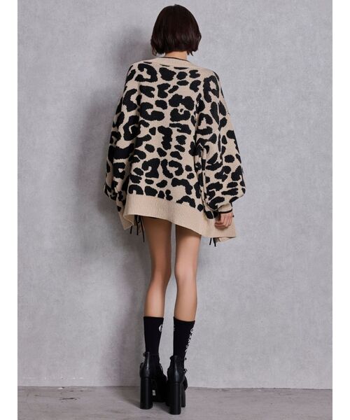 GYDA（ジェイダ）の「ラメGレオパードニットカーディガン（カーディガン/ボレロ・レディース・ベージュ/ブラック/グレー/オフホワイト・FREE）」の9枚目の写真