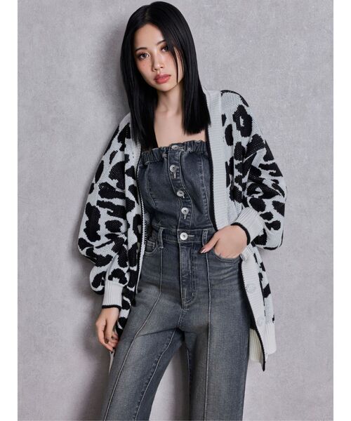 GYDA（ジェイダ）の「ラメGレオパードニットカーディガン（カーディガン/ボレロ・レディース・ベージュ/ブラック/グレー/オフホワイト・FREE）」の19枚目の写真