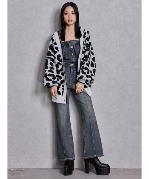 GYDA（ジェイダ）の「ラメGレオパードニットカーディガン（カーディガン/ボレロ・レディース・ベージュ/ブラック/グレー/オフホワイト・FREE）」の20枚目の写真