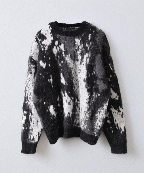 1111clothing（ワンフォークロージング）の「アブストラクト柄 シャギーニット / Abstract Pattern Shaggy Knit（ニット/セーター・メンズ・ブラック系2/ブラウン/グリーン/ブラック系1・M/L）」の12枚目の写真