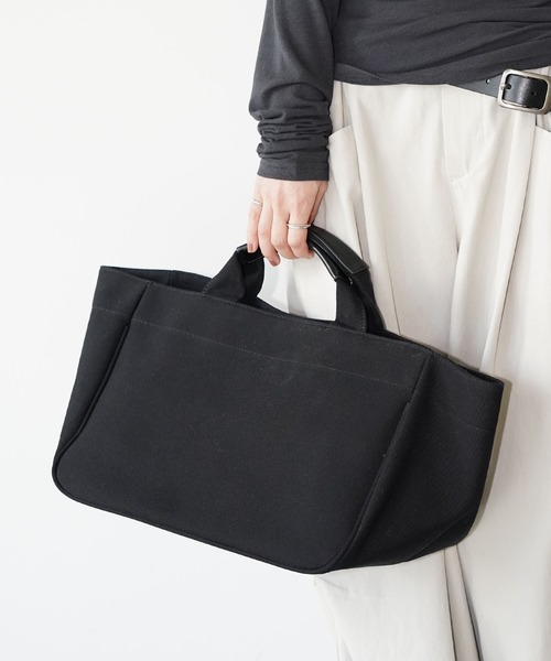 chuclla（チュクラ）の「ワイドシルエットキャンバストート cha26s004（トートバッグ・レディース・ブラック/オフホワイト・FREE）」の15枚目の写真