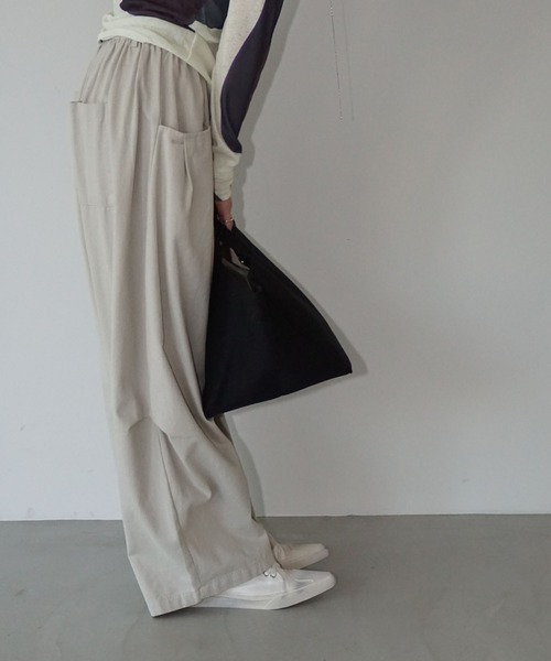 chuclla（チュクラ）の「ワイドシルエットキャンバストート cha26s004（トートバッグ・レディース・ブラック/オフホワイト・FREE）」の20枚目の写真