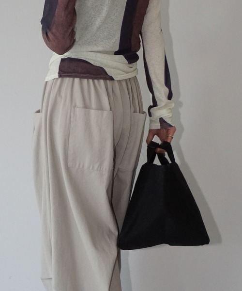 chuclla（チュクラ）の「ワイドシルエットキャンバストート cha26s004（トートバッグ・レディース・ブラック/オフホワイト・FREE）」の22枚目の写真