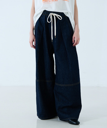 【atelier SOMETHING / アトリエ サムシング】DRAWSTRING BALLOON WIDE / ドローストリングバルーンワイド / デニムパンツ