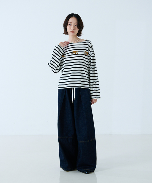 SOMETHING（サムシング）の「【atelier SOMETHING / アトリエ サムシング】DRAWSTRING BALLOON WIDE / ドローストリングバルーンワイド / デニムパンツ（デニムパンツ・レディース・ライトブルー/インディゴブルー・M/S）」の8枚目の写真