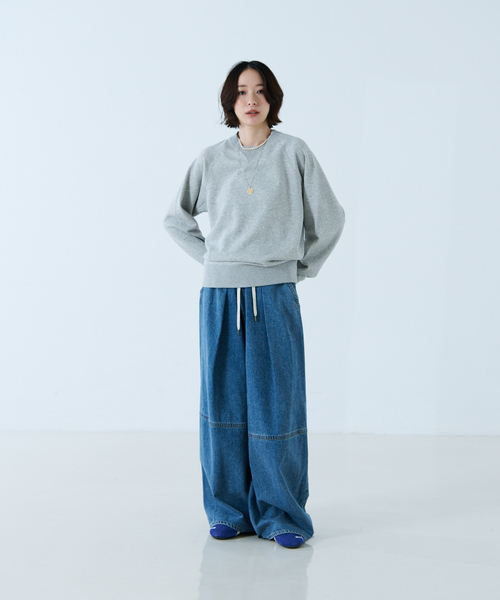 SOMETHING（サムシング）の「【atelier SOMETHING / アトリエ サムシング】DRAWSTRING BALLOON WIDE / ドローストリングバルーンワイド / デニムパンツ（デニムパンツ・レディース・ライトブルー/インディゴブルー・M/S）」の10枚目の写真