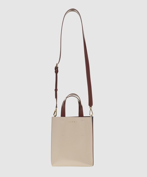 MARNI ムゼオ ミニバッグ グレージュ ショルダーストラップ付き 保存袋付 MUSEO MINI / ショルダーバッグ（ショルダーバッグ）｜MARNI（マルニ
