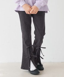 coca(coca) | キッズ デニムリボンセミフレアパンツ(デニムパンツ)