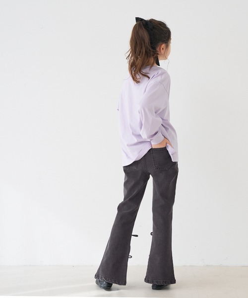 coca（coca）（コカ）の「キッズ　デニムリボンセミフレアパンツ（デニムパンツ・キッズ・ブルー/ブラック・150/140/130/120）」の10枚目の写真