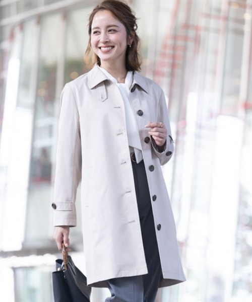 7days Life Styling(セブンデイズライフスタイリング)の「防花粉ライナー付きステンカラーコート(はっ水)<大きいサイズ有>(ダッフルコート・レディース・ネイビー/ベージュ・3L/LL/L/M/S)」の1枚目の写真