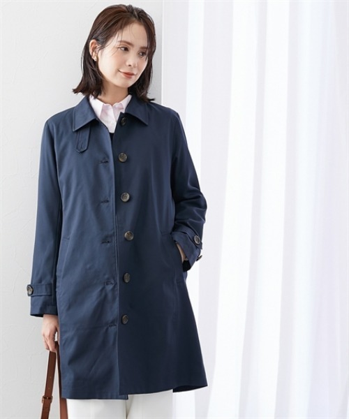 7days Life Styling(セブンデイズライフスタイリング)の「防花粉ライナー付きステンカラーコート(はっ水)<大きいサイズ有>(ダッフルコート・レディース・ネイビー/ベージュ・3L/LL/L/M/S)」の5枚目の写真